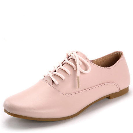Real leather Classic Women Oxfords Shoes Fashion Girls Casual Flats Lace Up Loafers Pointed Toe Driving Shoe Size 35-40-Dollar Bargains Online Shopping Australia