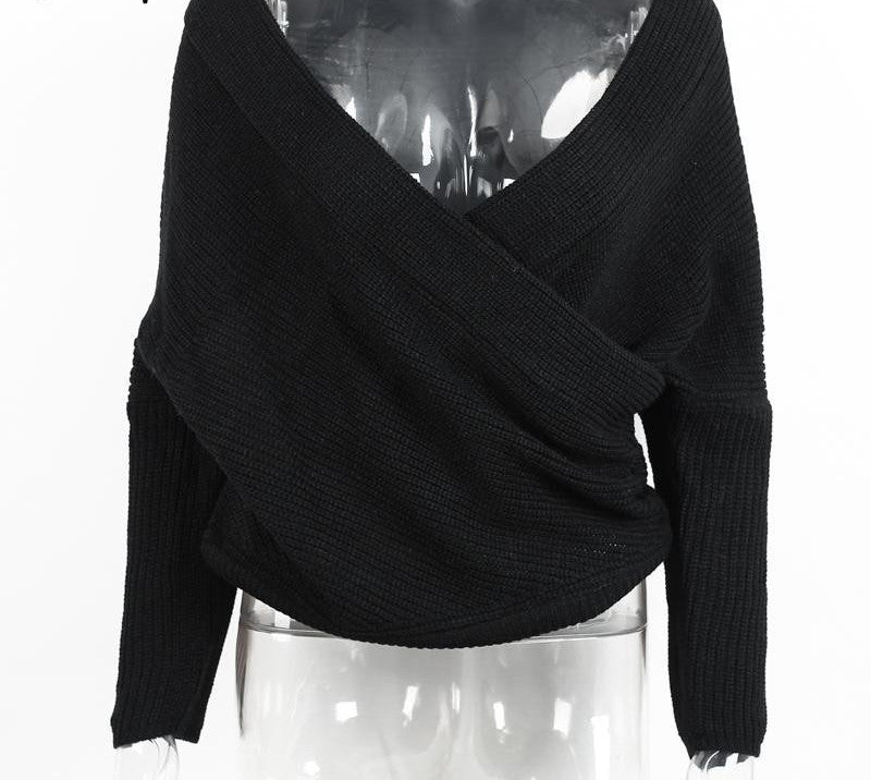 Simplee V neck sweater women Autumn winter loose long batwing sleeve sweater tops Fashion pullovers thin sweaters jumper-Dollar Bargains Online Shopping Australia
