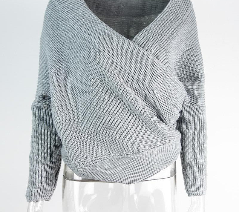 Simplee V neck sweater women Autumn winter loose long batwing sleeve sweater tops Fashion pullovers thin sweaters jumper-Dollar Bargains Online Shopping Australia