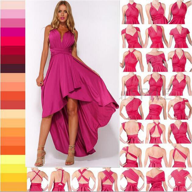 11 color summer women maxi dress red bandage long dress Multiway Bridesmaids Convertible Dress-Dollar Bargains Online Shopping Australia