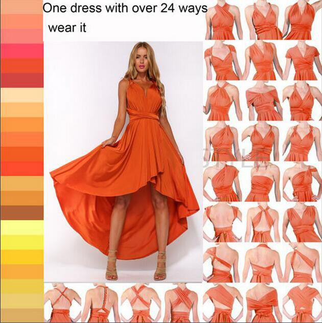 11 color summer women maxi dress red bandage long dress Multiway Bridesmaids Convertible Dress-Dollar Bargains Online Shopping Australia