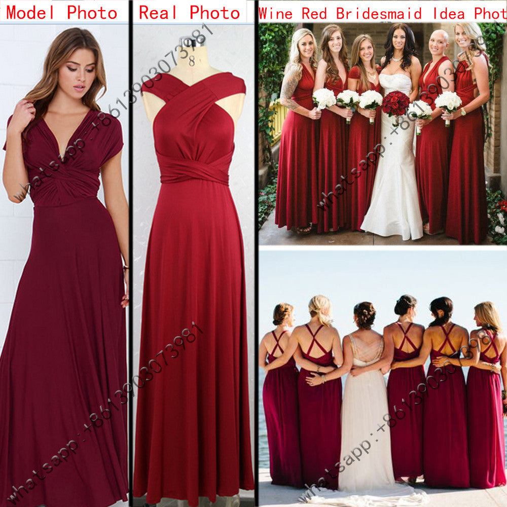 11 color summer women maxi dress red bandage long dress Multiway Bridesmaids Convertible Dress-Dollar Bargains Online Shopping Australia