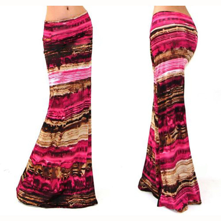 Women Summer Long Flower Skirt Faldas Largas Sexy Knit Pencil Skirts Womens Jupe Longue Bohemian Saia Longa Long Skirt-Dollar Bargains Online Shopping Australia