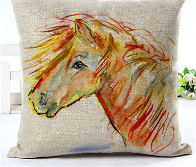 Arrival High Quality Horse Home living Cotton linen Decorative Pillow Throw Pillow Square Cojines-Dollar Bargains Online Shopping Australia