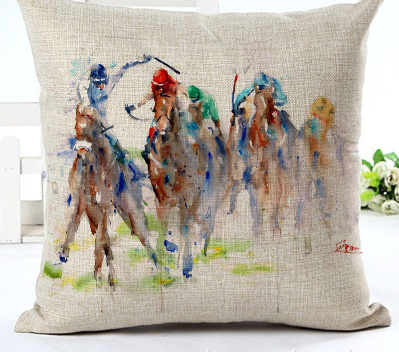 Arrival High Quality Horse Home living Cotton linen Decorative Pillow Throw Pillow Square Cojines-Dollar Bargains Online Shopping Australia