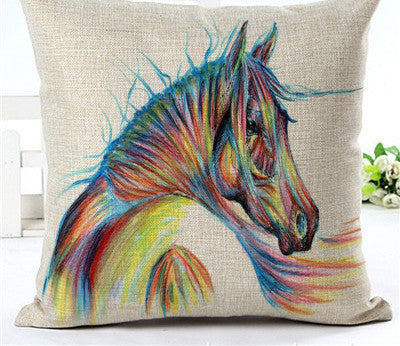 Arrival High Quality Horse Home living Cotton linen Decorative Pillow Throw Pillow Square Cojines-Dollar Bargains Online Shopping Australia