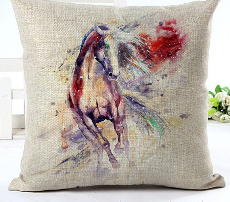 Arrival High Quality Horse Home living Cotton linen Decorative Pillow Throw Pillow Square Cojines-Dollar Bargains Online Shopping Australia