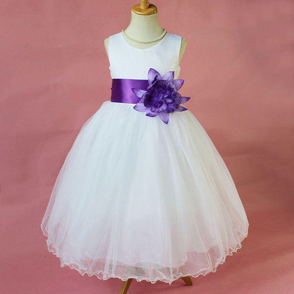 Flower Girl Petals Dress Children Bridesmaid Toddler Elegant Dress Pageant Wedding Bridal Dress-Dollar Bargains Online Shopping Australia