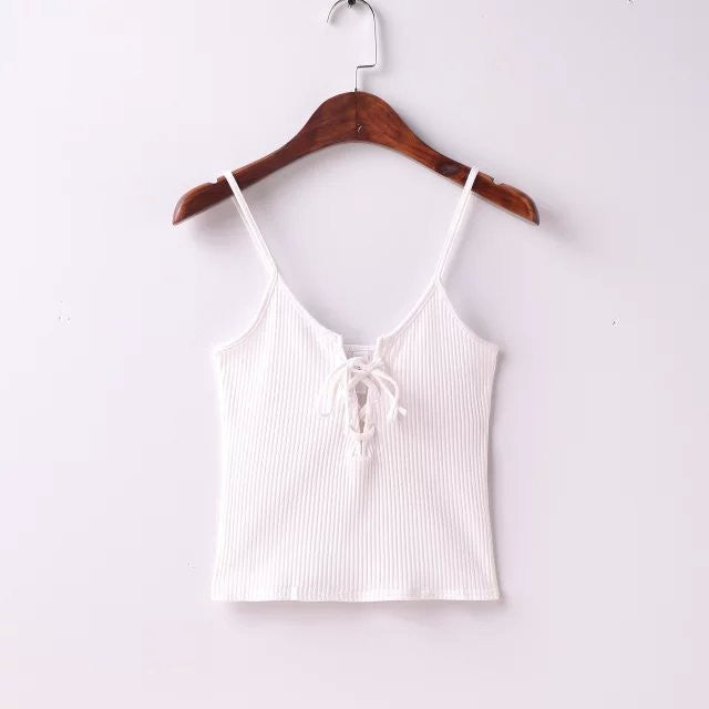 Women Harajuku front cross brandage strappy bustier crop top tank bralette brandy melville Camis s m-Dollar Bargains Online Shopping Australia