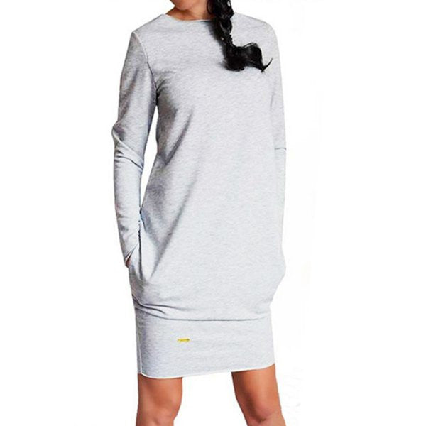 Sexy Women Long Sleeve Warm Autumn Dress Sweatshirt Party Short Mini Jumper Dresses-Dollar Bargains Online Shopping Australia