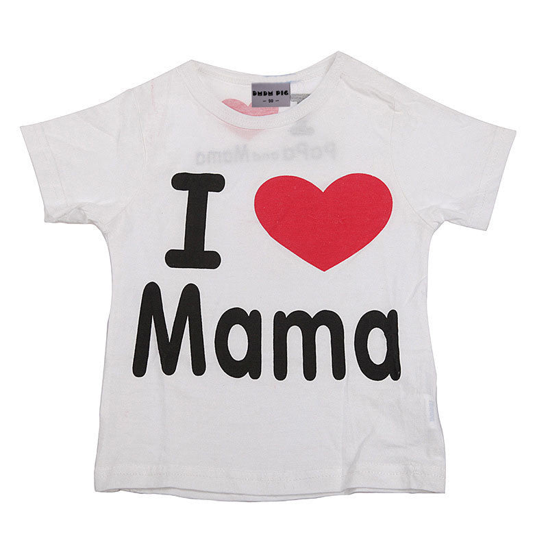 I Love Papa Mama Baby Children' Clothing T-shirts for girls boys Kids children Clothes for Summer Style tshirts brand T shirts-Dollar Bargains Online Shopping Australia