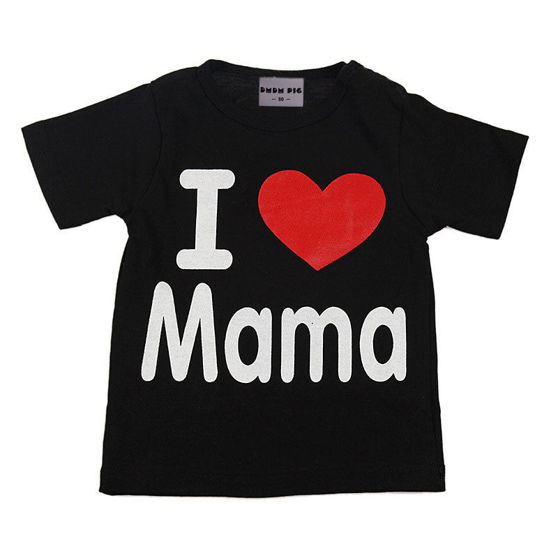 I Love Papa Mama Baby Children' Clothing T-shirts for girls boys Kids children Clothes for Summer Style tshirts brand T shirts-Dollar Bargains Online Shopping Australia