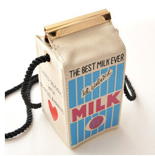 Cute Stereo Mini Milk Box Makeup Cartoon Bag Women Fashion Letter Canvas Shoulders Bag LL1335-Dollar Bargains Online Shopping Australia