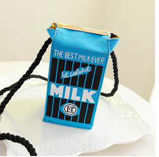 Cute Stereo Mini Milk Box Makeup Cartoon Bag Women Fashion Letter Canvas Shoulders Bag LL1335-Dollar Bargains Online Shopping Australia