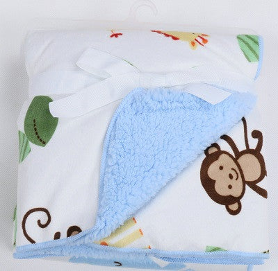 Baby blankets thicken double layer fleece infant swaddle bebe envelope stroller wrap for borns baby bedding blanket-Dollar Bargains Online Shopping Australia
