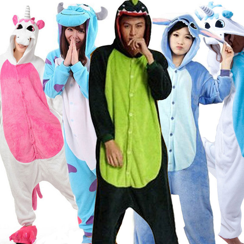 Unicorn Stitch Giraffe Unisex Flannel Pajamas Adults Cosplay Cartoon Animal Onesies Sleepwear Hoodie For Women Men Child-Dollar Bargains Online Shopping Australia