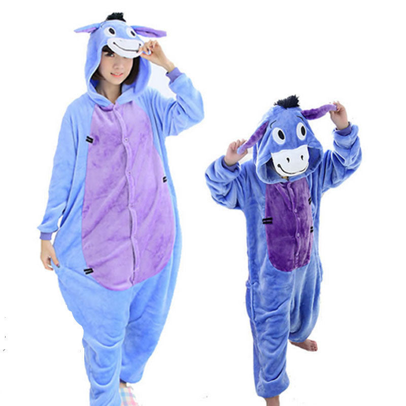 Unicorn Stitch Giraffe Unisex Flannel Pajamas Adults Cosplay Cartoon Animal Onesies Sleepwear Hoodie For Women Men Child-Dollar Bargains Online Shopping Australia