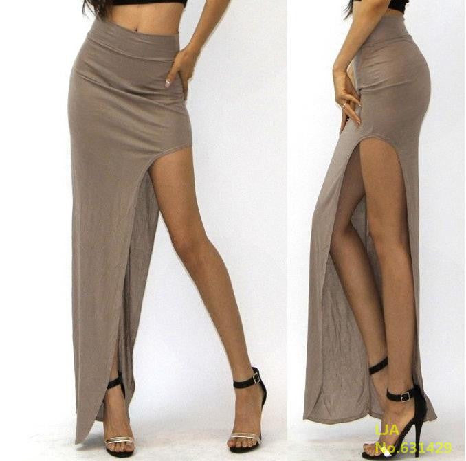 Fashion Charming Sexy Women Lady Long Skirts Open Side Split Skirt Long Maxi Skirt Black-Dollar Bargains Online Shopping Australia