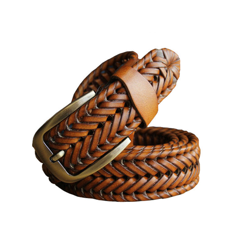 Belt Man Fashion Mens belts luxury genuine leather Brown braided Cow skin straps men Jeans Wide girdle Male 3 colors-Dollar Bargains Online Shopping Australia