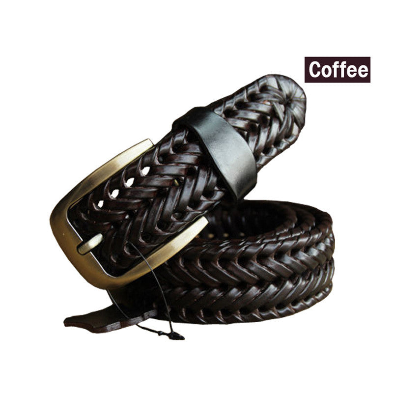 Belt Man Fashion Mens belts luxury genuine leather Brown braided Cow skin straps men Jeans Wide girdle Male 3 colors-Dollar Bargains Online Shopping Australia