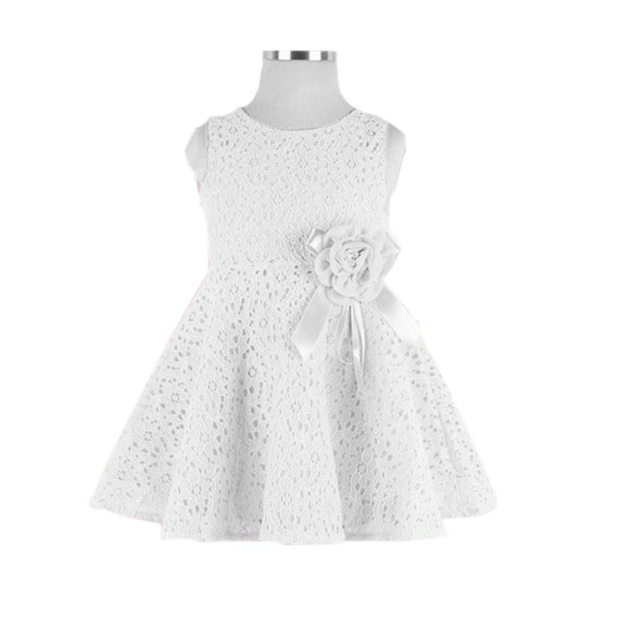 Sweet Girls Full Lace casual Floral Sleeveless Flower summer Dress Child Princess Party Prom girls flower Dress clothes for 2-7Y-Dollar Bargains Online Shopping Australia