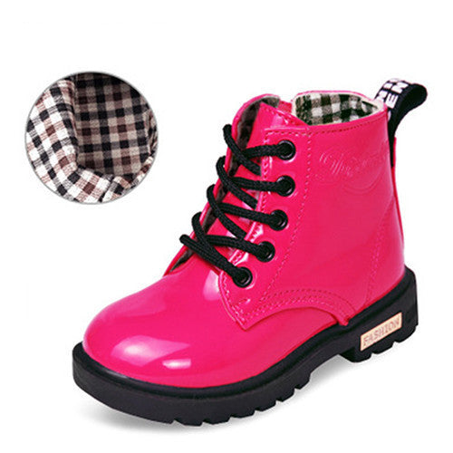 Children shoes autumn and winter children Korean version of leather boots leather waterproof boots kids shoes-Dollar Bargains Online Shopping Australia