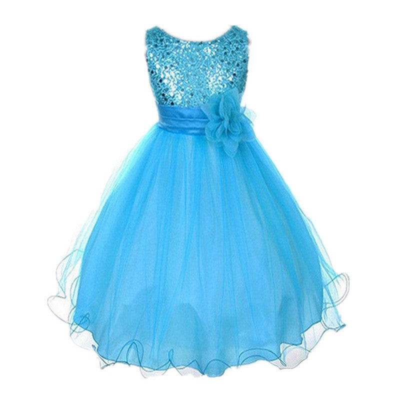 Multi-Color Kids Infant Girl Sequin Flower Party Dress Sleeveless Tutu Vestidos-Dollar Bargains Online Shopping Australia