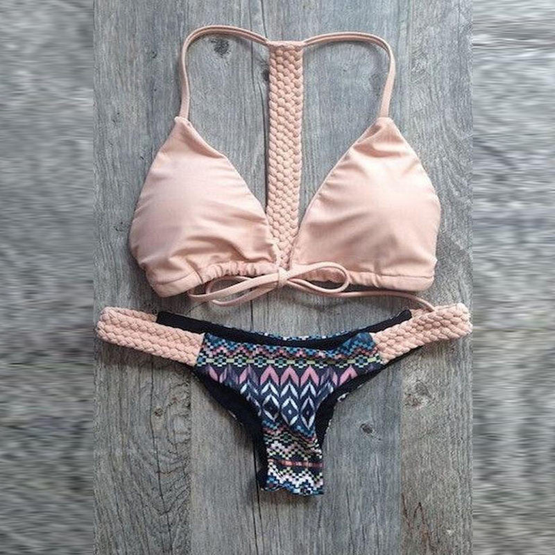 Womens Sexy Bathing Suit Brazilian Bikini Vintage Swimwear Bikinis High Neck Push Up Bra Swimsuit-Dollar Bargains Online Shopping Australia