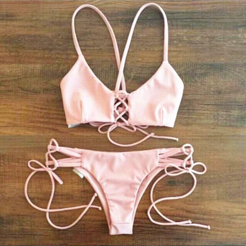 Womens Sexy Bathing Suit Brazilian Bikini Vintage Swimwear Bikinis High Neck Push Up Bra Swimsuit-Dollar Bargains Online Shopping Australia