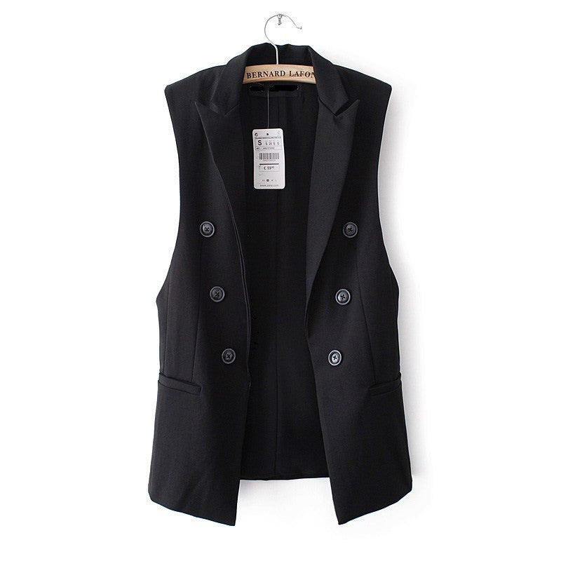 Long Vest Jacket Women Sleeveless Blazer Feminino Quilted Vests Famous Brand Veste Femme Fashion Button Vest Outwear ow0114-Dollar Bargains Online Shopping Australia