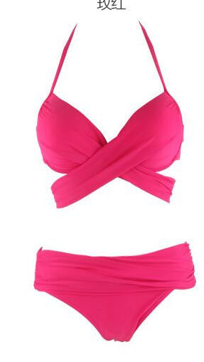 HOT black and red color swimwear push up bikini set bandage Bikini Bathing suit M-XL plus size-Dollar Bargains Online Shopping Australia