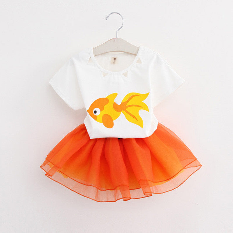 Menoea Girls Dress Clothes 100% Summer Fashion Style Cartoon Cute Little White Cartoon Dress Kitten Printed Dress-Dollar Bargains Online Shopping Australia