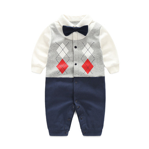 born Baby Boy Rompers 100% Cotton Tie Gentleman Suit Bow Leisure Body Suit Clothing Toddler Jumpsuit Baby Boys Brand Clothes-Dollar Bargains Online Shopping Australia