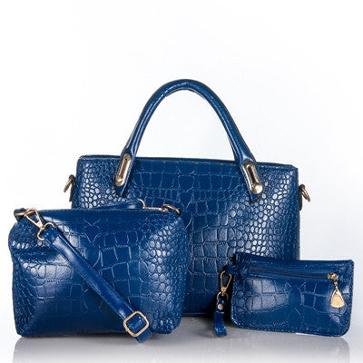 Women Handbags 3 Sets PU Leather Handbag Women Messenger Bags Ladies Tote Bag Handbag+Shoulder Bag+Purse-Dollar Bargains Online Shopping Australia