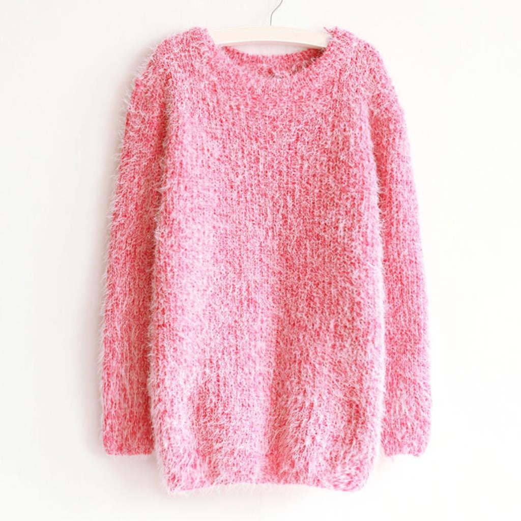 Autumn Winter Women Sweater Warm Mohair O Neck Women Pullover Long Sleeve Casual Loose Sweater Knitted Tops-Dollar Bargains Online Shopping Australia