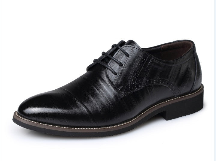 Men's Real Cowhide Leather Oxford Shoes Comfortable Insole Lacing Business Dress Shoes Man Wedding High Quality Shoes-Dollar Bargains Online Shopping Australia