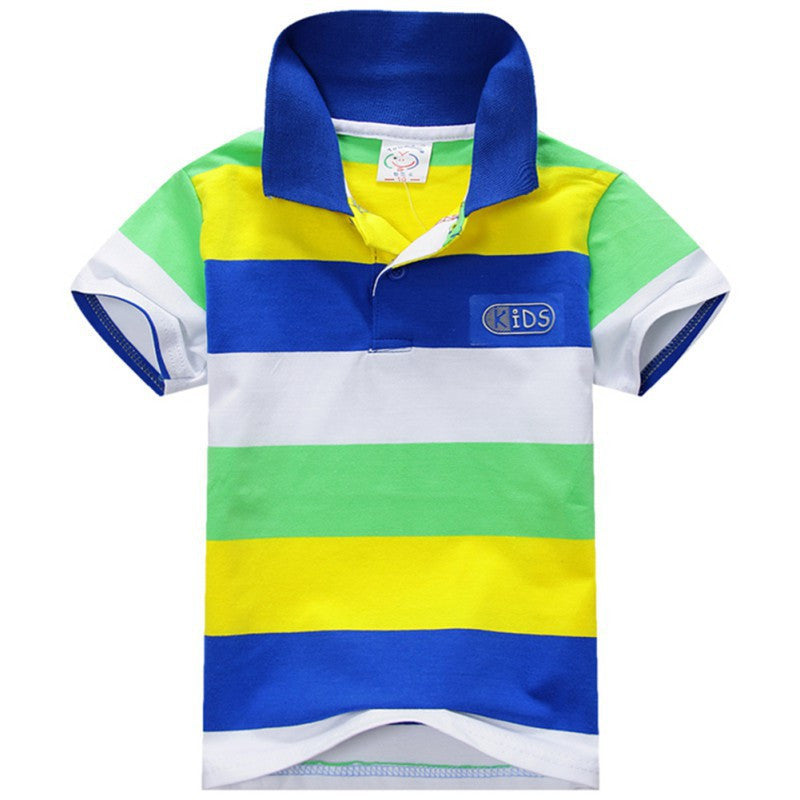 Baby Boys Kid Tops T-Shirt Summer Short Sleeve T Shirt Striped Polo Shirt Tops-Dollar Bargains Online Shopping Australia