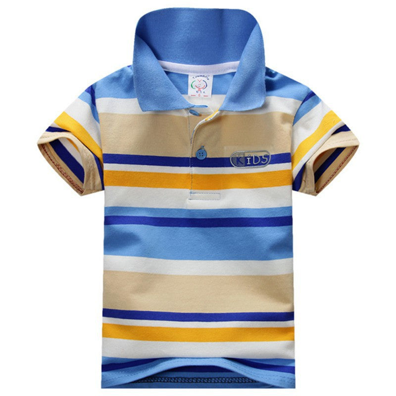 Baby Boys Kid Tops T-Shirt Summer Short Sleeve T Shirt Striped Polo Shirt Tops-Dollar Bargains Online Shopping Australia