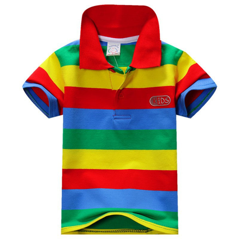 Baby Boys Kid Tops T-Shirt Summer Short Sleeve T Shirt Striped Polo Shirt Tops-Dollar Bargains Online Shopping Australia