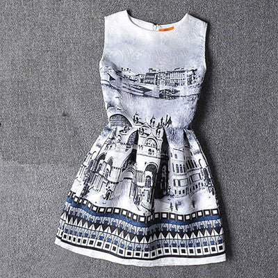 Actionclub Mother Daughter Dresses Family Matching Clothing Girls Dress Sleeveless Formal Print A-line Dress For Summer Kid-Dollar Bargains Online Shopping Australia