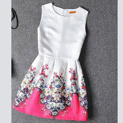 Actionclub Mother Daughter Dresses Family Matching Clothing Girls Dress Sleeveless Formal Print A-line Dress For Summer Kid-Dollar Bargains Online Shopping Australia