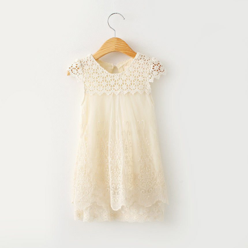 Girls Dress Summer Clothing Children Fashion Lace Princess Dress Kids Party O-Neck Dresses-Dollar Bargains Online Shopping Australia