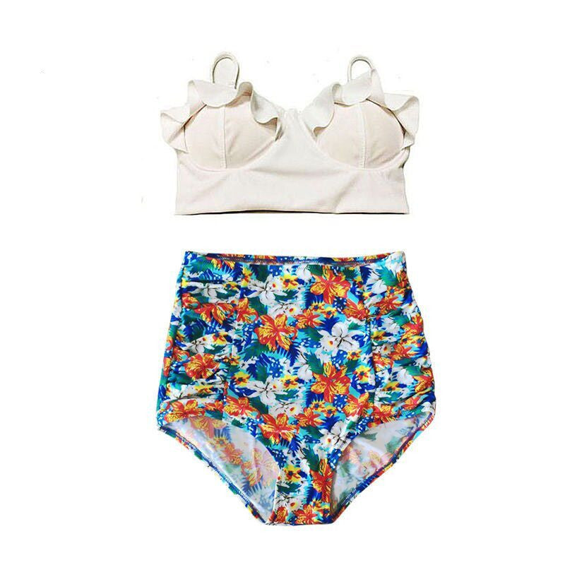TQSKK Bikinis Women Swimsuit High Waist Bathing Suit Plus Size Swimwear Push Up Bikini Set Vintage Retro Beach Wear XXL-Dollar Bargains Online Shopping Australia
