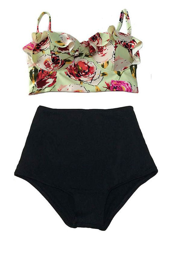 TQSKK Bikinis Women Swimsuit High Waist Bathing Suit Plus Size Swimwear Push Up Bikini Set Vintage Retro Beach Wear XXL-Dollar Bargains Online Shopping Australia