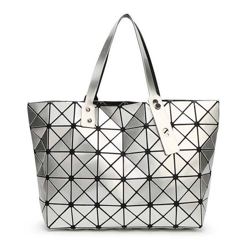 Women Bag Lady Geometry Package Sequins Mirror Saser Plain Split Joint Mujer Shoulder Bags Large Top Handle Tote-Dollar Bargains Online Shopping Australia