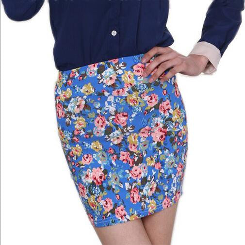 5 colors Spring summer women Fashion Girl flower full Printing Short Skirts Elastic hip Skirt M L size-Dollar Bargains Online Shopping Australia
