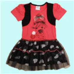 A-line dress children clothes summer cotton shortless printed cute cartoon with red bow girl dress nova kids-Dollar Bargains Online Shopping Australia