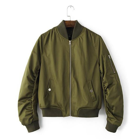 Solid Zipper Jacket Coat Quality Lady Biker Bomber Jacket Women Outwear 3 Colors S/M/L Sizes Women Cloths chaquetas mujer-Dollar Bargains Online Shopping Australia