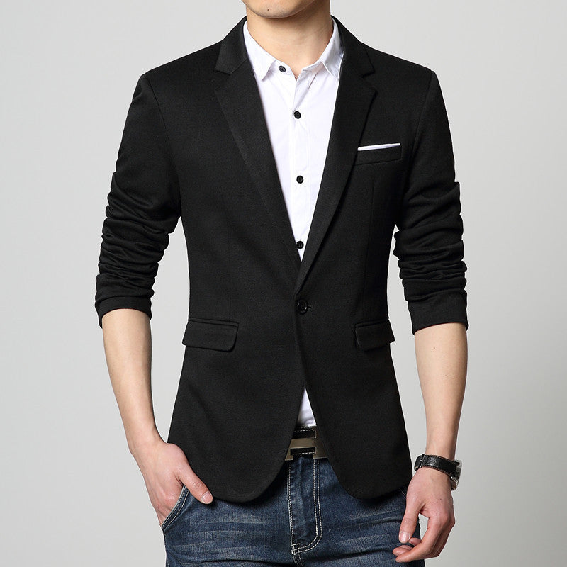 Slim Fit Casual jacket Cotton Men Blazer Jacket Single Button Gray Mens Suit Jacket Autumn Patchwork Coat Male Suite-Dollar Bargains Online Shopping Australia