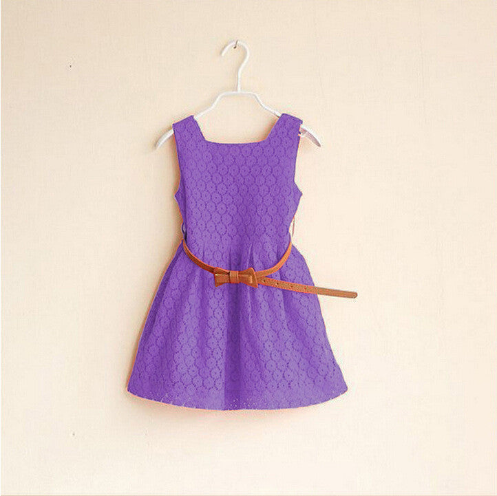 Summer Lace Vest Girls Dress Baby Girl Princess Dress 2-8 Years Children Clothes Kids Party Clothing For Girls Belt-Dollar Bargains Online Shopping Australia
